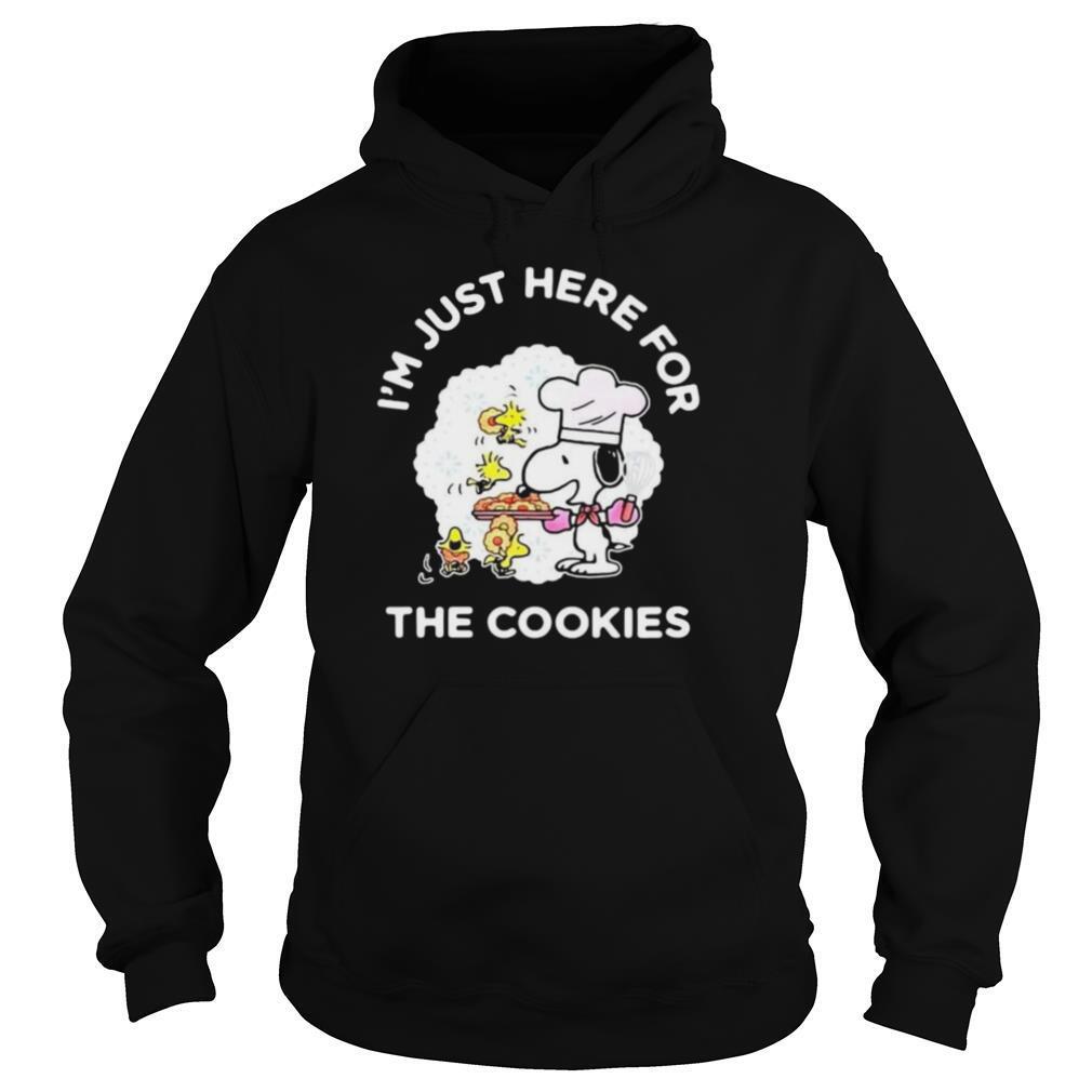 Snoopy and woodstock i’m just here for the cookies shirt