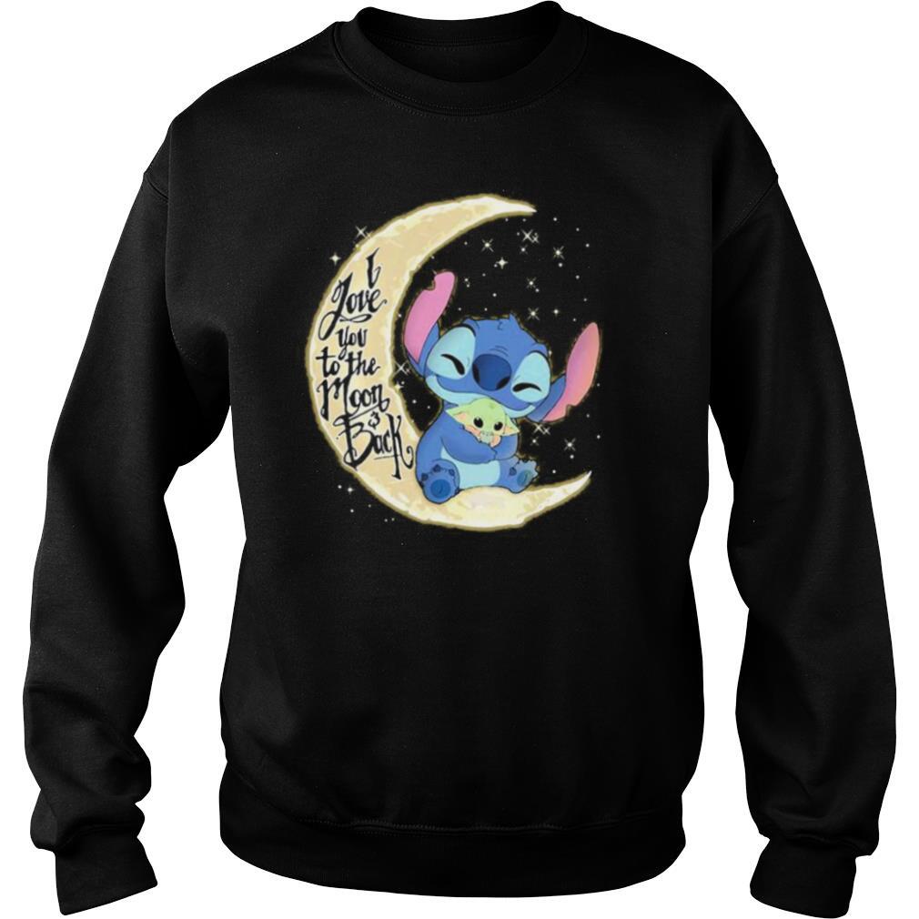 Stitch and baby yoda i love you to the moon and back shirt
