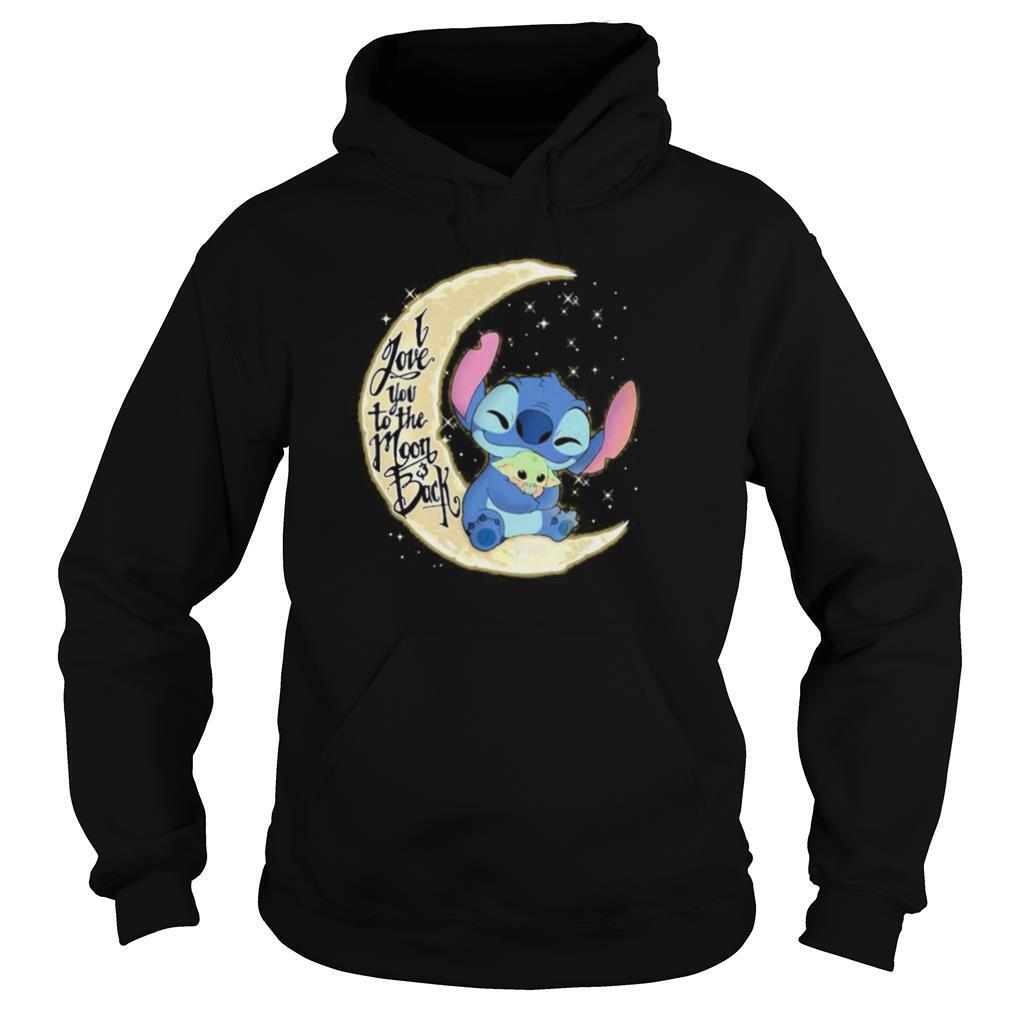 Stitch and baby yoda i love you to the moon and back shirt