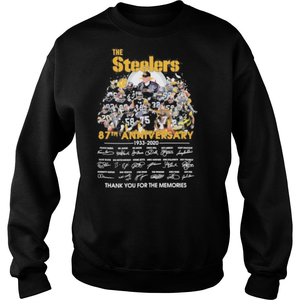 The steelers 87th anniversary 1933 2020 thank you for the memories signatures shirt