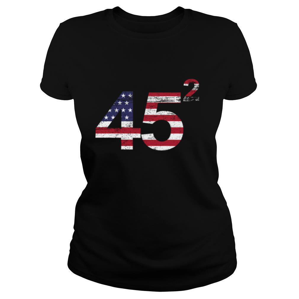 Trump 45 Squared Republican American Flag Independence Day shirt