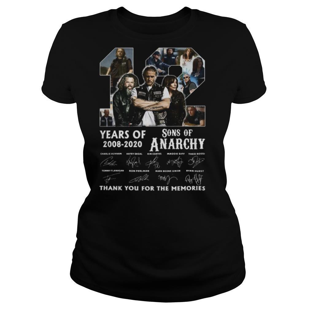 12 Years Of 2008 2020 Sons Of Anarchy Thank You For The Memories Signature shirt