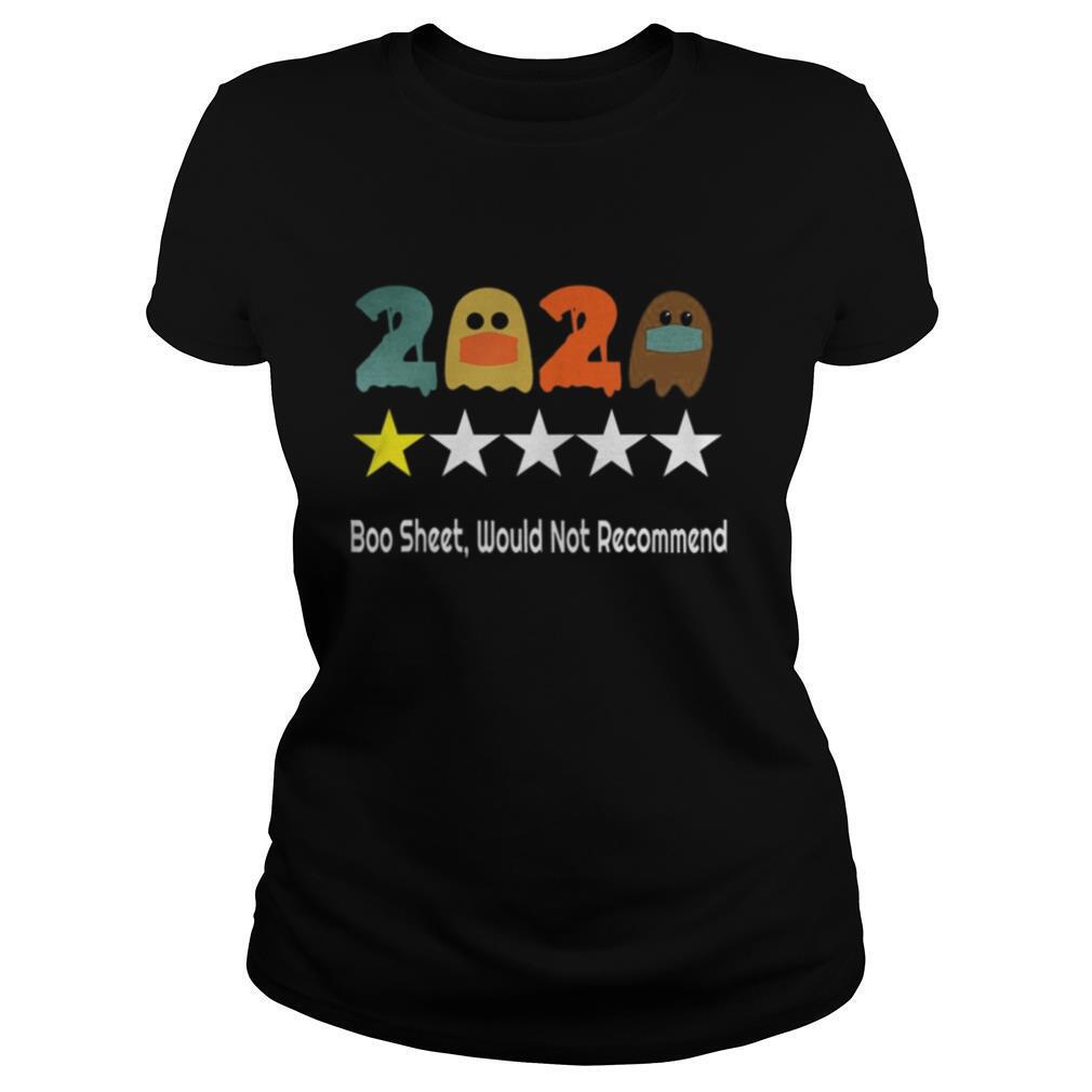 2020 Review One Star Rating Boo Sheet, Would Not Recommend shirt