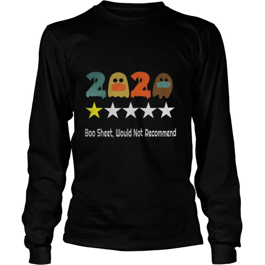 2020 Review One Star Rating Boo Sheet, Would Not Recommend shirt