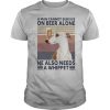 A man cannot survive on beer alone he also needs a whippet vintage retro shirt