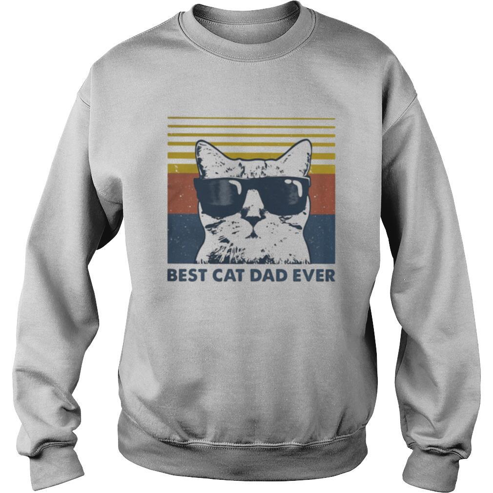 Best Cat Dad Ever with Sunglasses vintage retro shirt