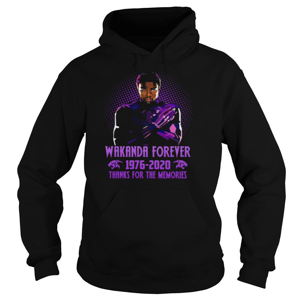 Black panther rip chadwick wakanda forever 1976 2020 thanks for the memories shirt