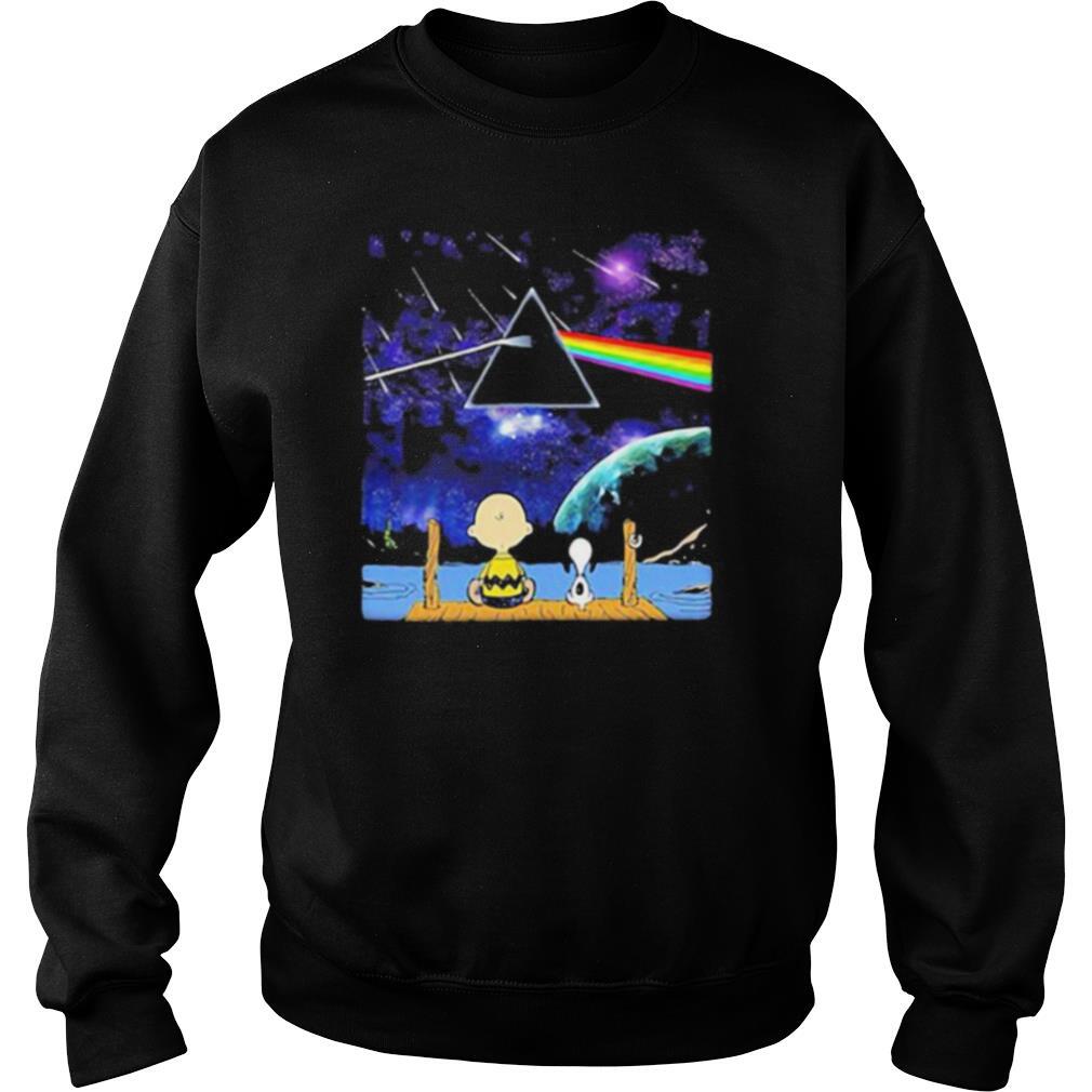 Charlie brown and snoopy seeing pink floyd band shirt