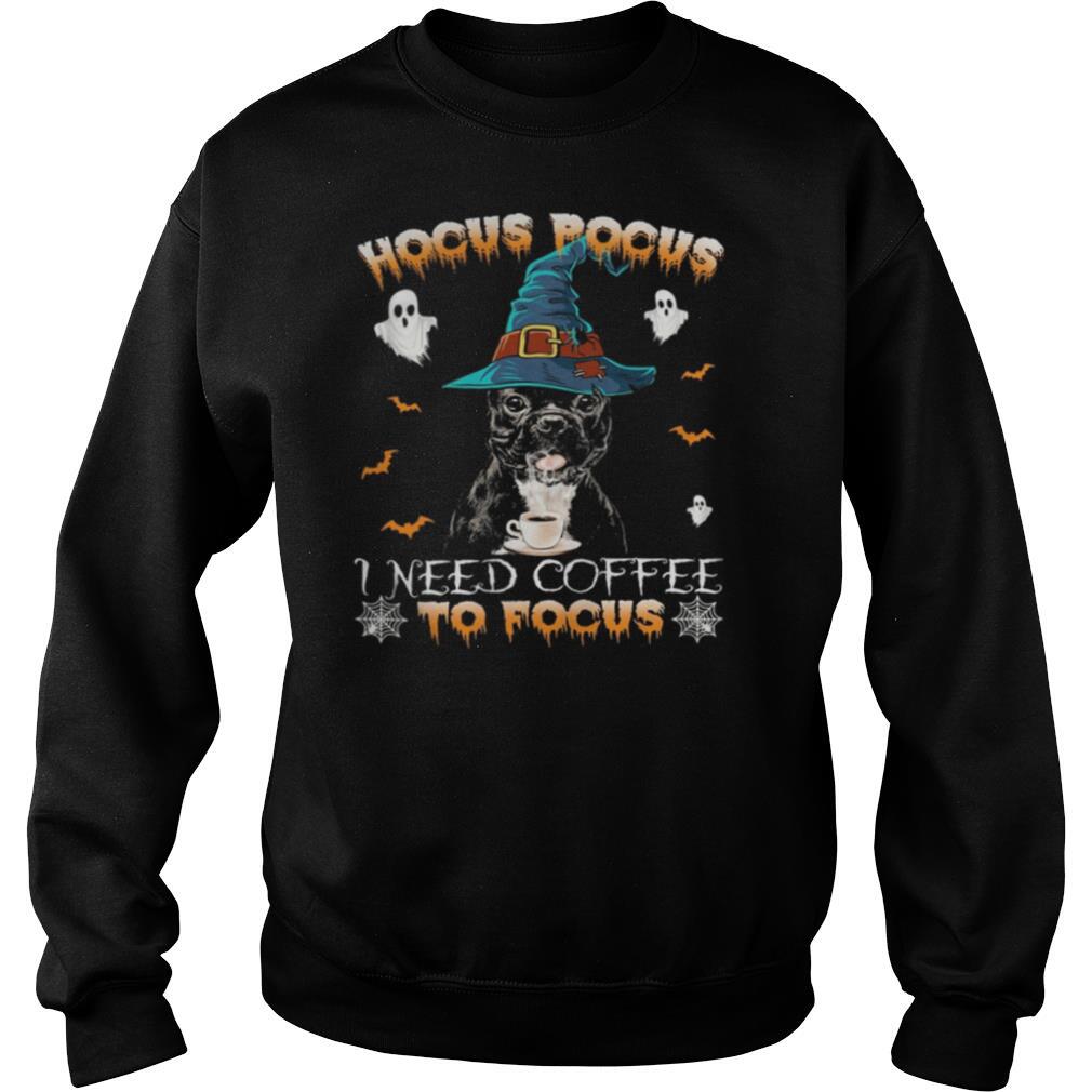 Dog hocus pocus i need coffee to focus halloween shirt