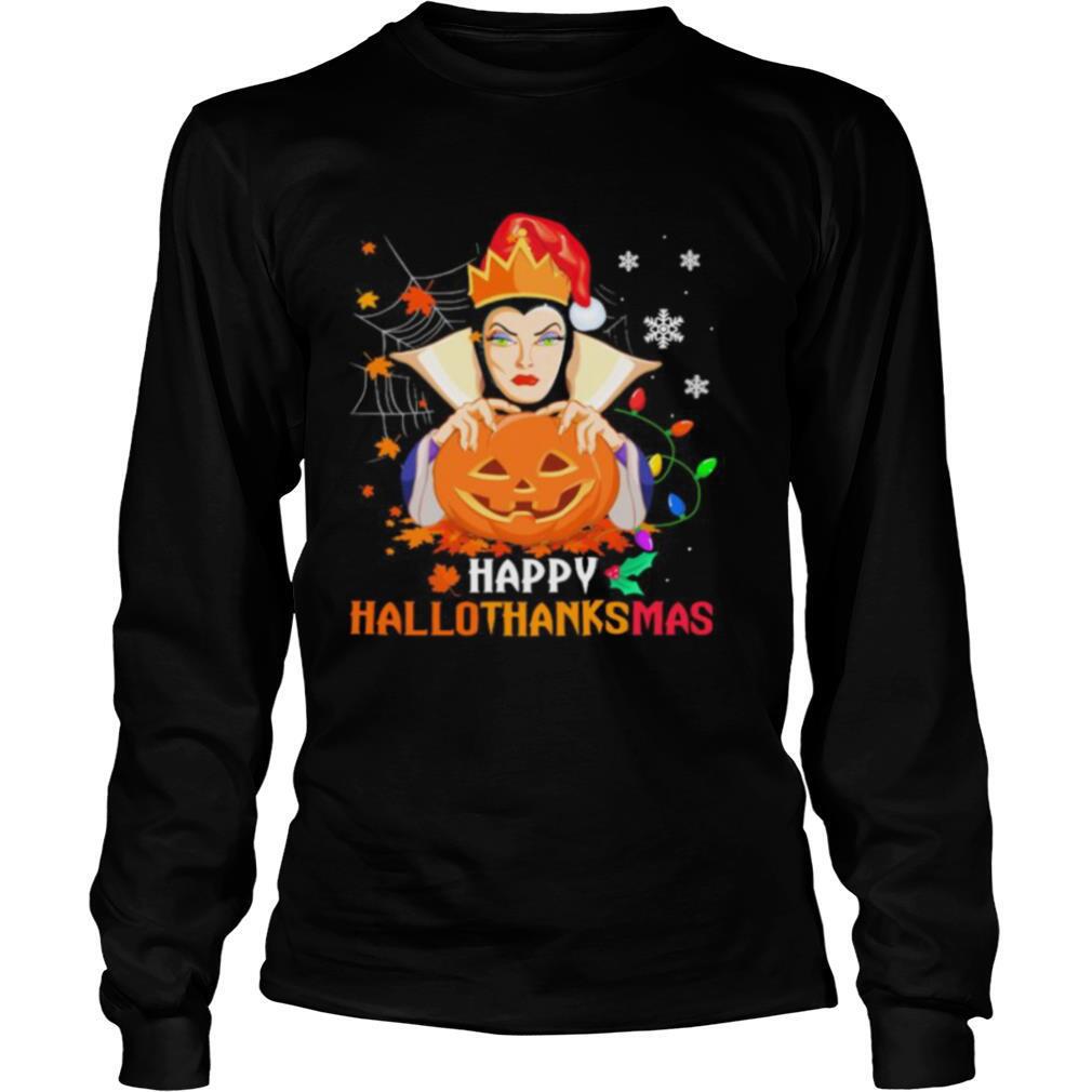 Evil queen happy hallothanksmas halloween thanksgiving christmas shirt