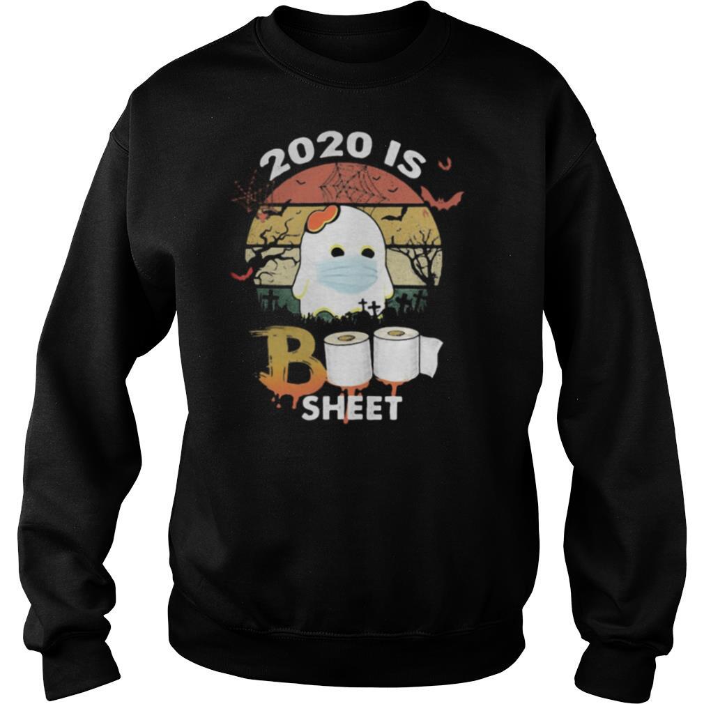 Halloween ghost mask 2020 is boo sheet toilet paper vintage retro shirt