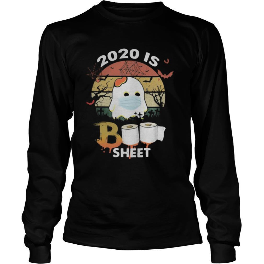 Halloween ghost mask 2020 is boo sheet toilet paper vintage retro shirt