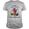 Im The Witch Teacher Everyone Warned You About Poison Apple Black Cat Halloween Gift Educator School shirt