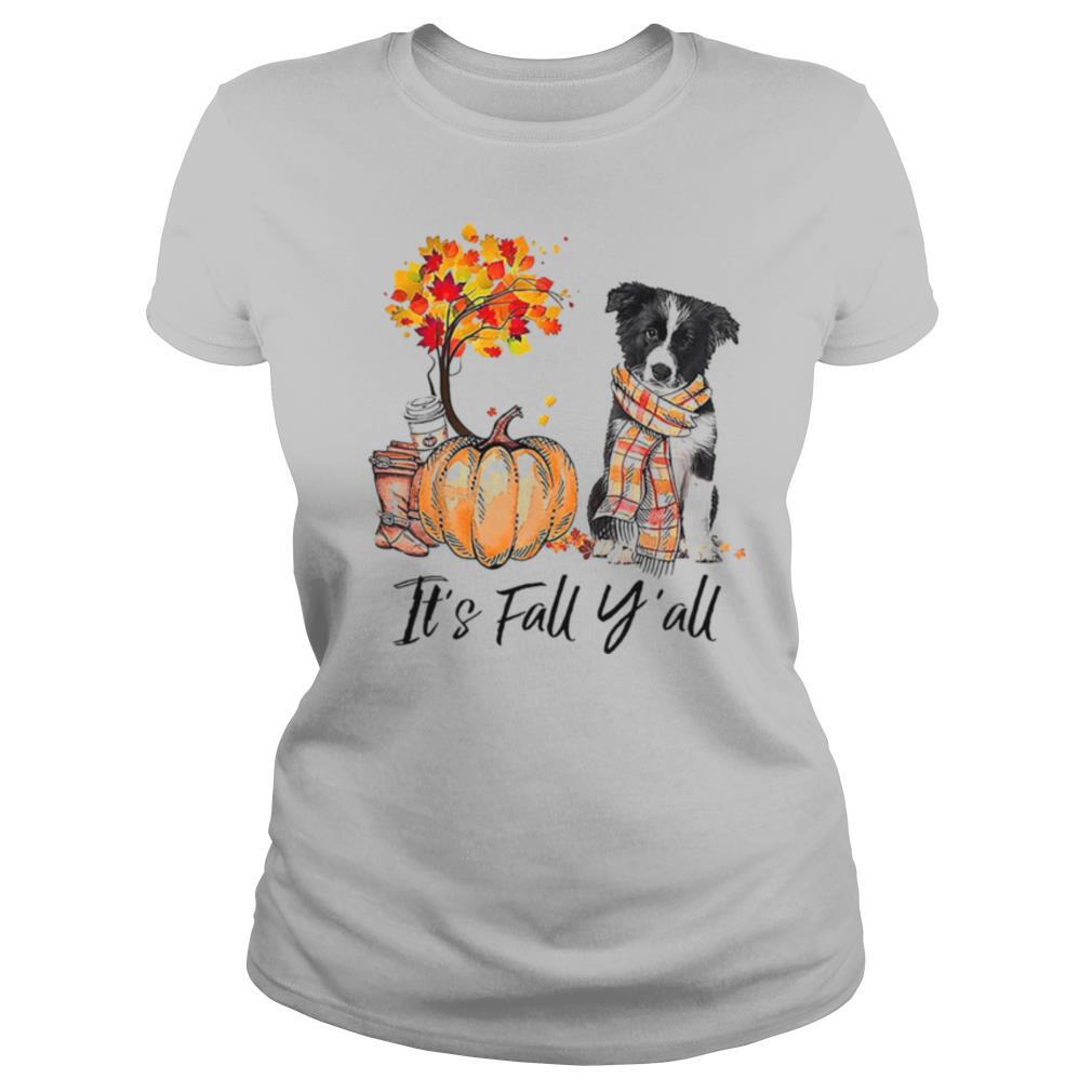 Its Fall Yall Border Collie Dog Halloween shirt