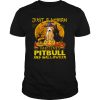 Just A Woman Who Loves Pitbull And Halloween shirt
