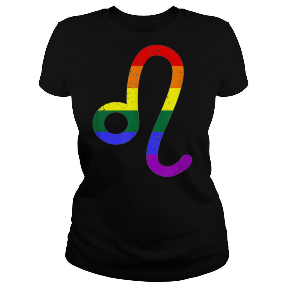 Leo LGBT Pride Outfit Gift Rainbow shirt