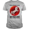 Never Underestimate An Old Lady Who Loves Horse Sunset shirt