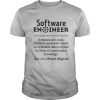 SOFTWARE ENGINEER SOMEONE WHO DOES PRECISION GUESSWORK BASED ON UNRELIABLE DATA PROVIDED BY THOSE OF QUESTIONABLE KNOWLEDGE shirt