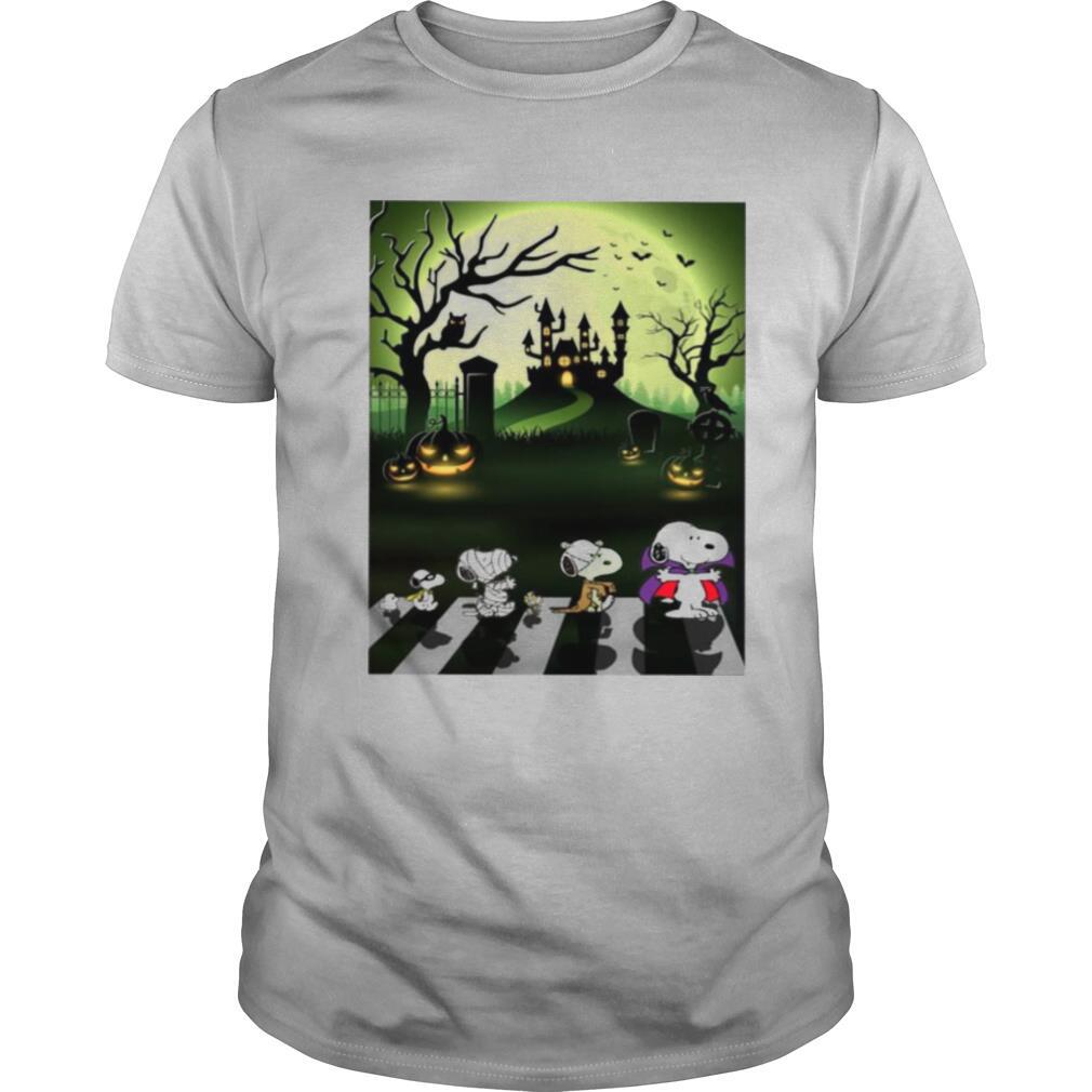 Snoopy Abbey Road Halloween Moon shirt