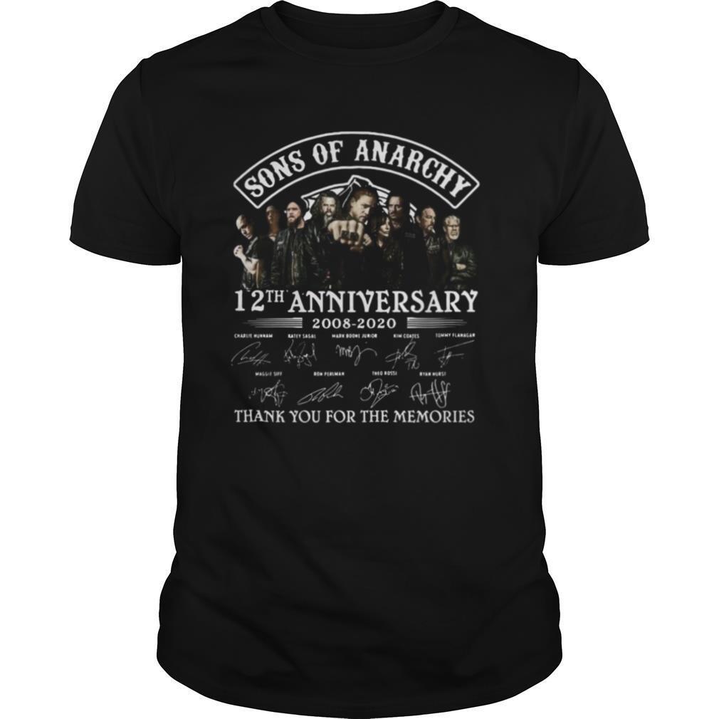 Sons Of Anarchy 12 th Aniversary 2008 2020 Thank You For The Memories Signature shirt