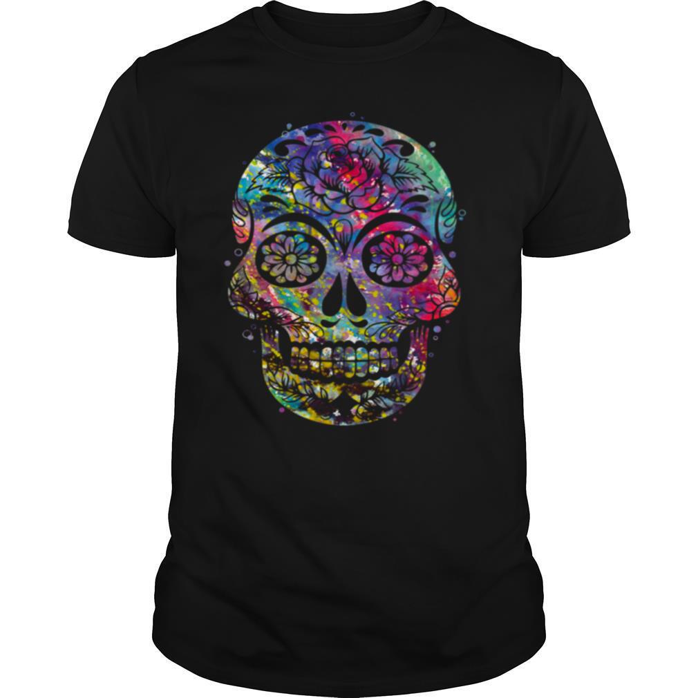 Sugar Skull Watercolor Day Of The Dead Dia De Muertos shirt