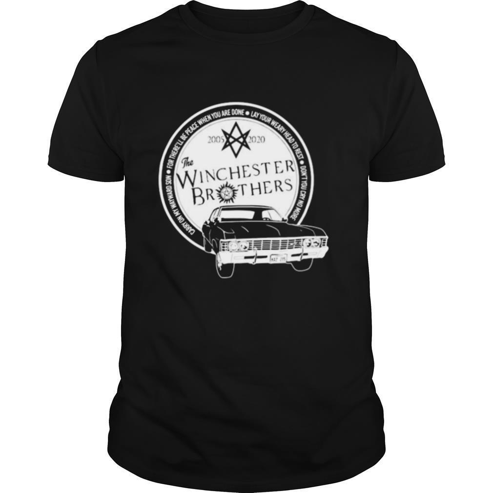 The winchester brothers for there’ll be peace when you are done lay your weary head to rest don’t shirt