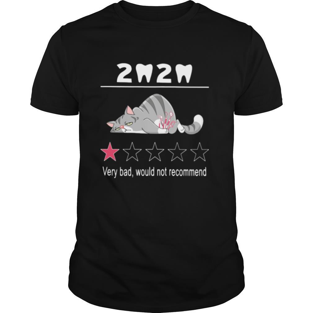 2020 one star rating very bad would not recommend teeth cat halloween shirt