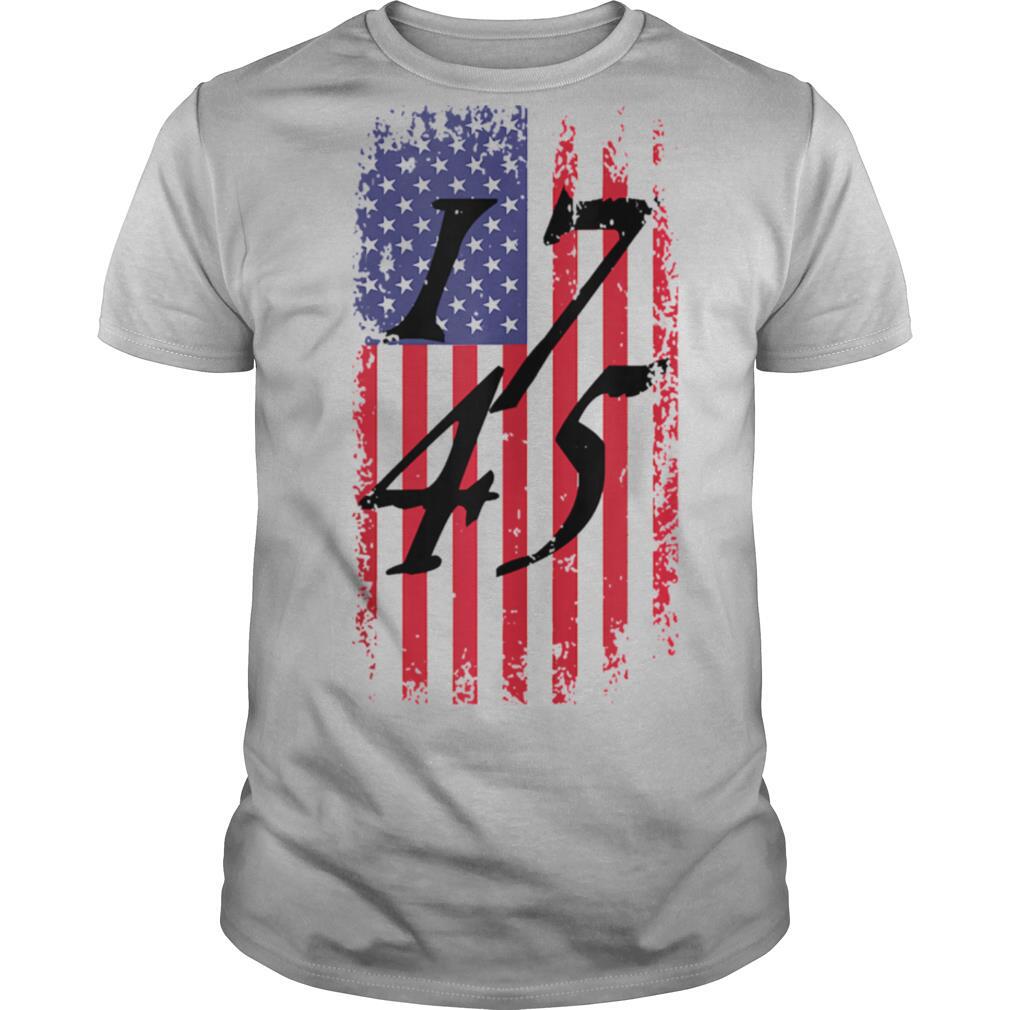 Distressed 17 45 USA Flag Patriotic President Donald Trump shirt
