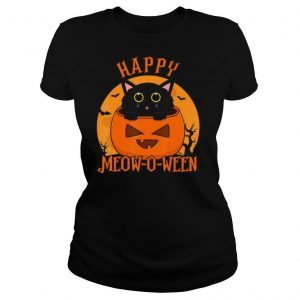 Happy Meow O Ween Blood Moon Halloween shirt