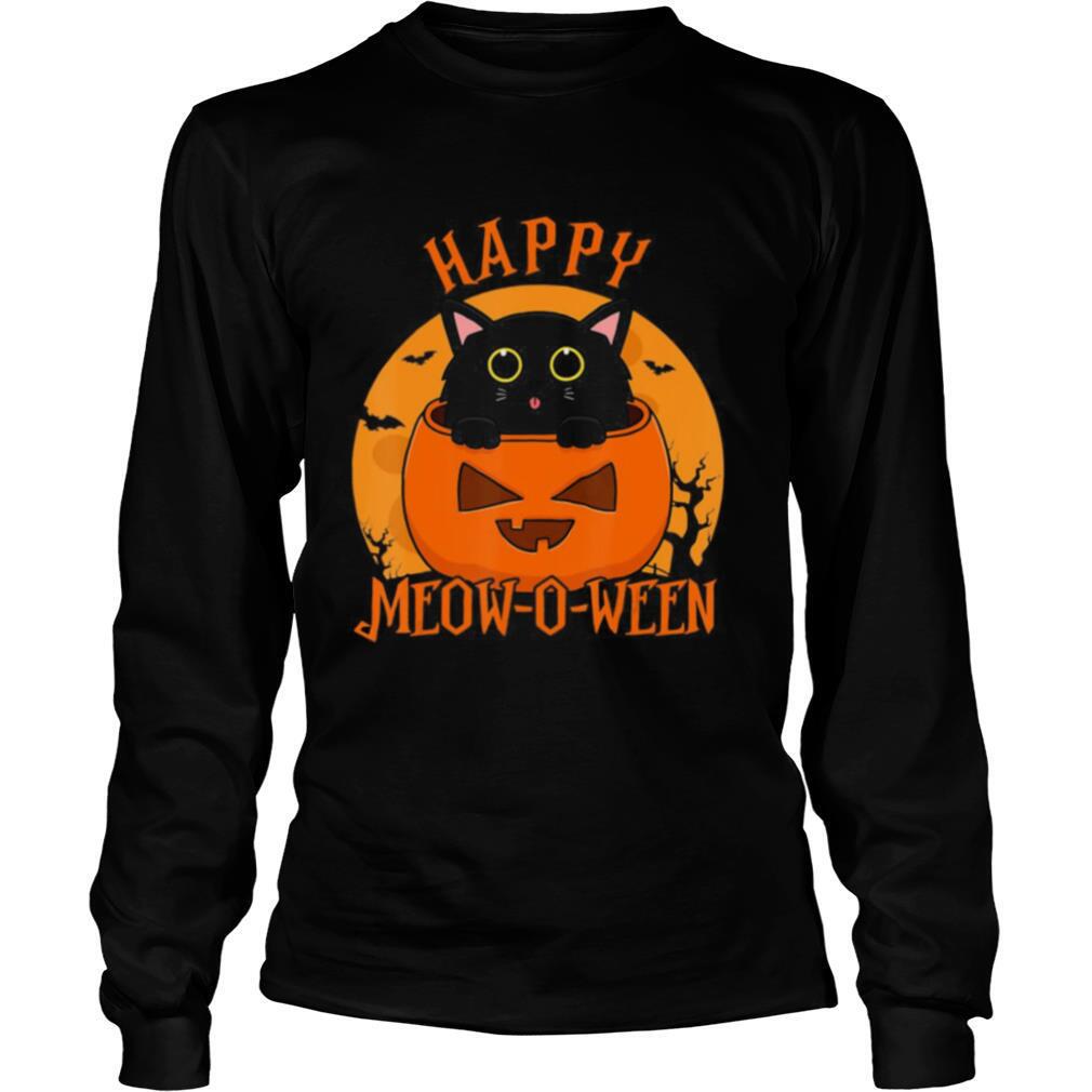 Happy Meow O Ween Blood Moon Halloween shirt