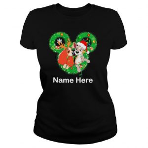 Lady and the tramp mickey mouse name here christmas shirt