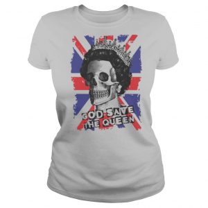 Skull god save the Queen American flag shirt