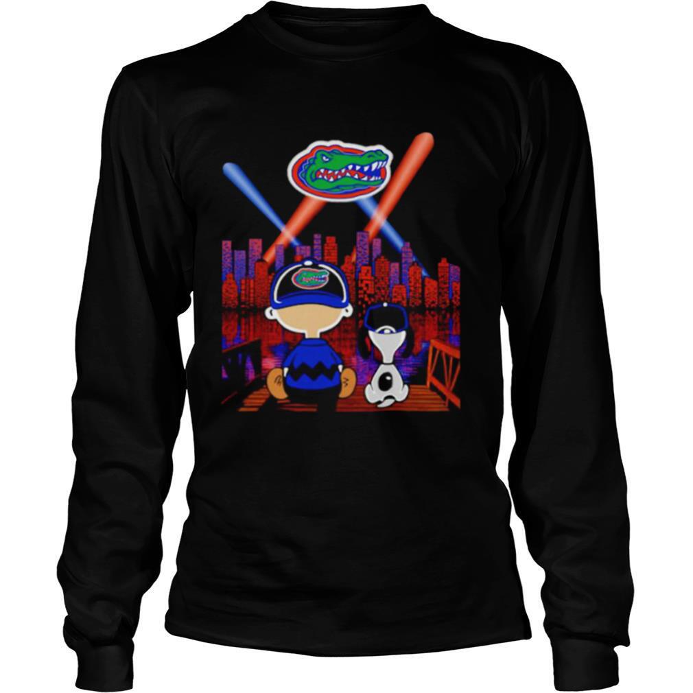 Snoopy And Charlie Brown Watching Florida Gators City By Night shirt