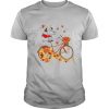 Snoopy Riding Bicycle Autumn Leaf Tree shirt