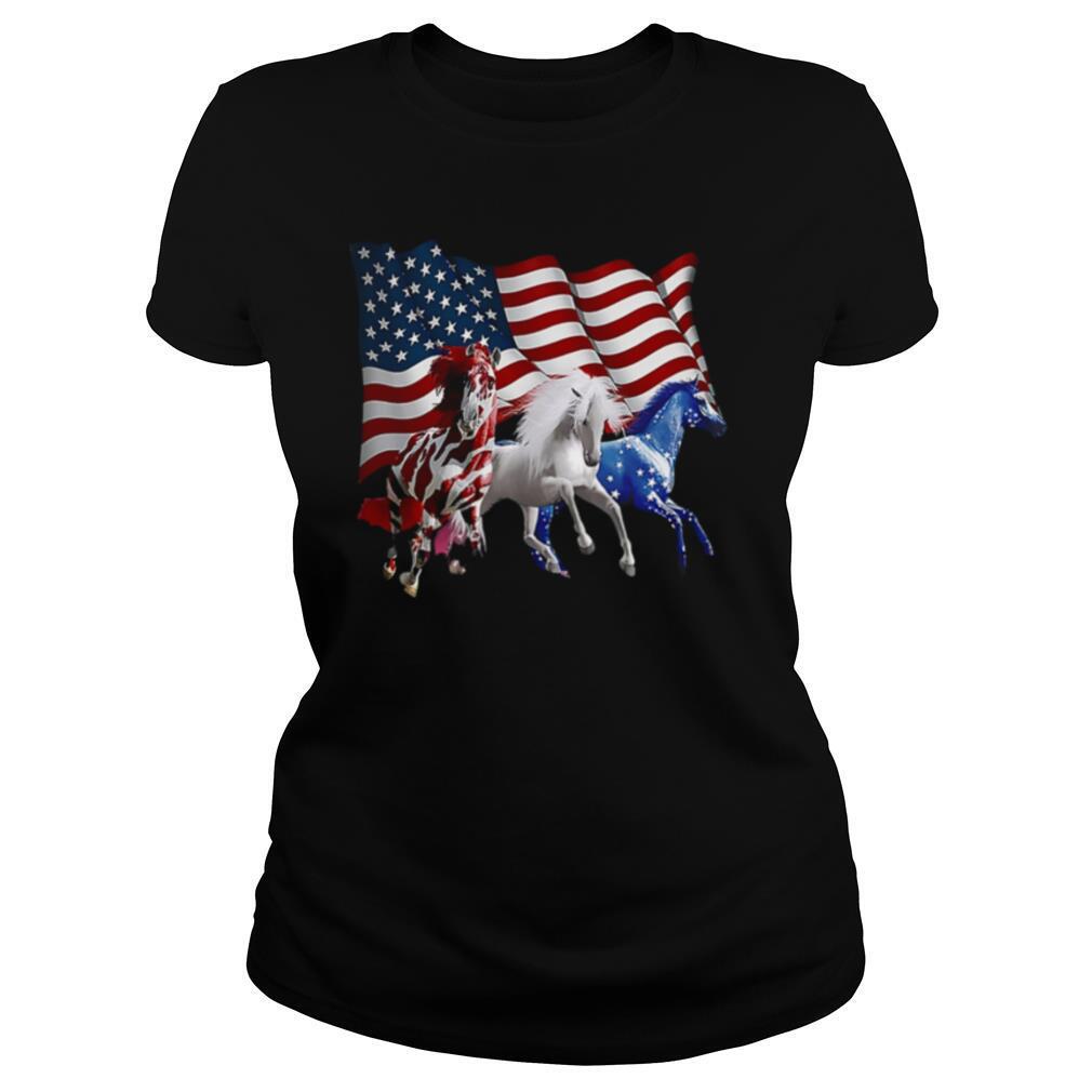 Three Horse American Flag shirt