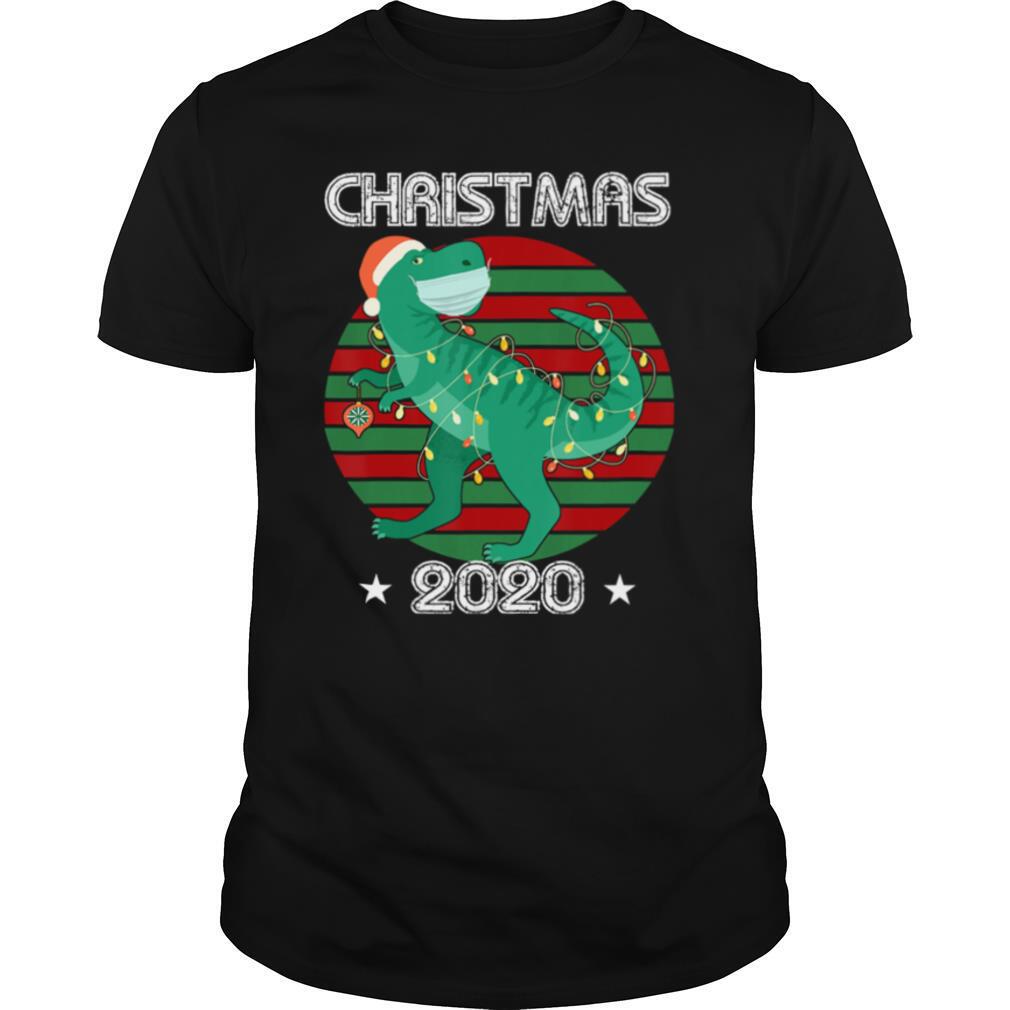 Trex Dinosaur Wearing A Face Mask Christmas 2020 shirt