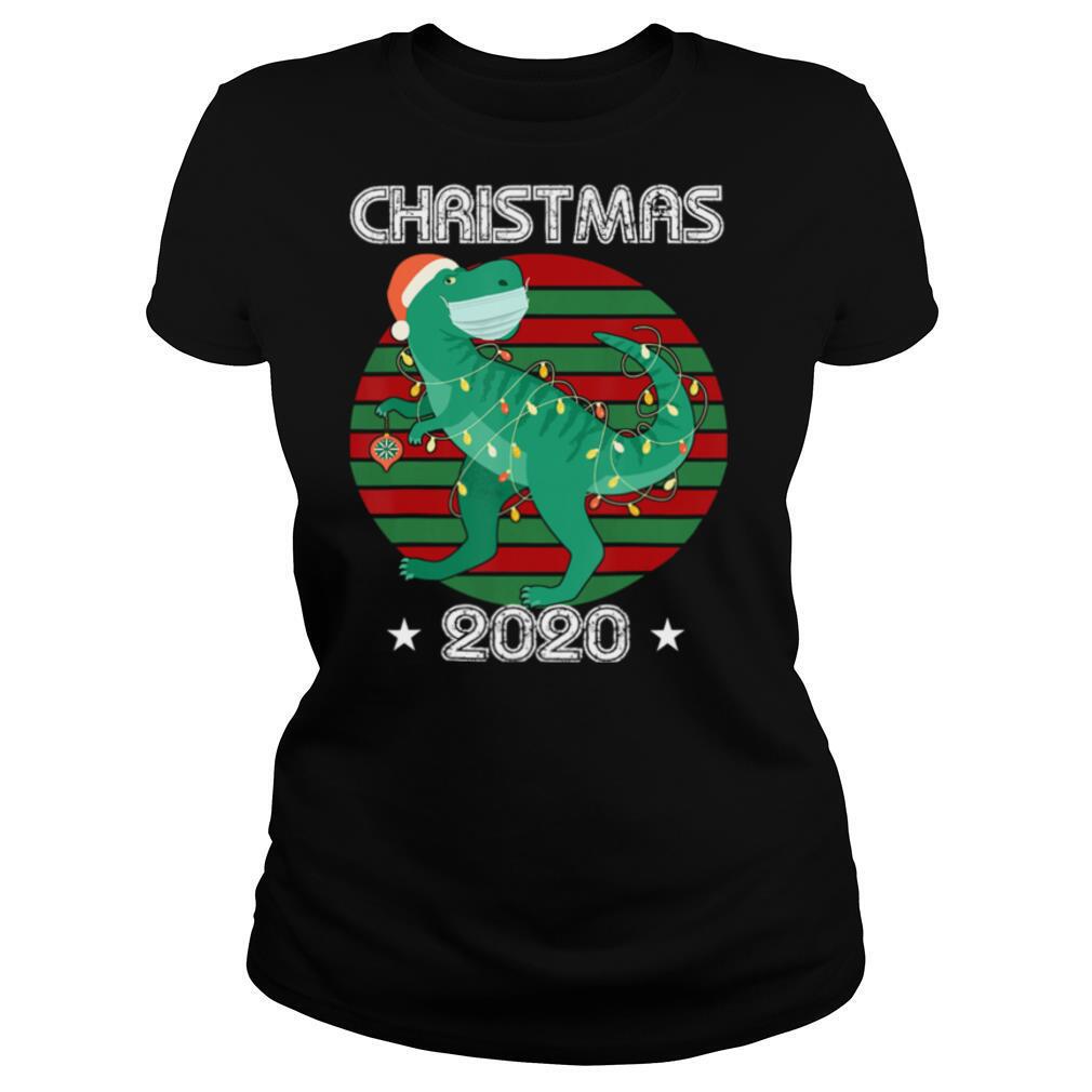 Trex Dinosaur Wearing A Face Mask Christmas 2020 shirt