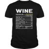 Wine Nutrition Facts 2020 Thanksgiving Christmas Food shirt