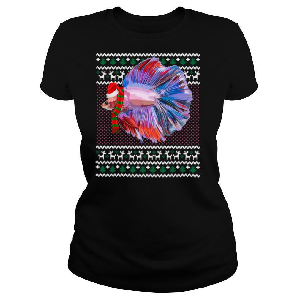 Xmas Santa Hat Betta Fish Ugly Christmas shirt