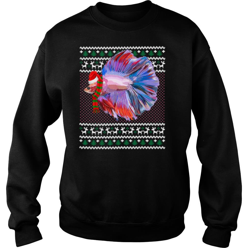 Xmas Santa Hat Betta Fish Ugly Christmas shirt