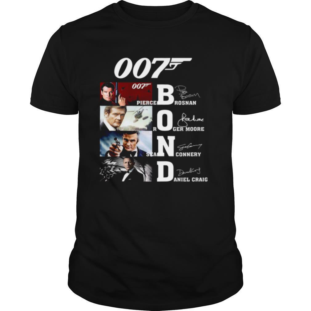 007 Pierce Brosnan Roger Moore Sean Connery Daniel Craig Signature shirt