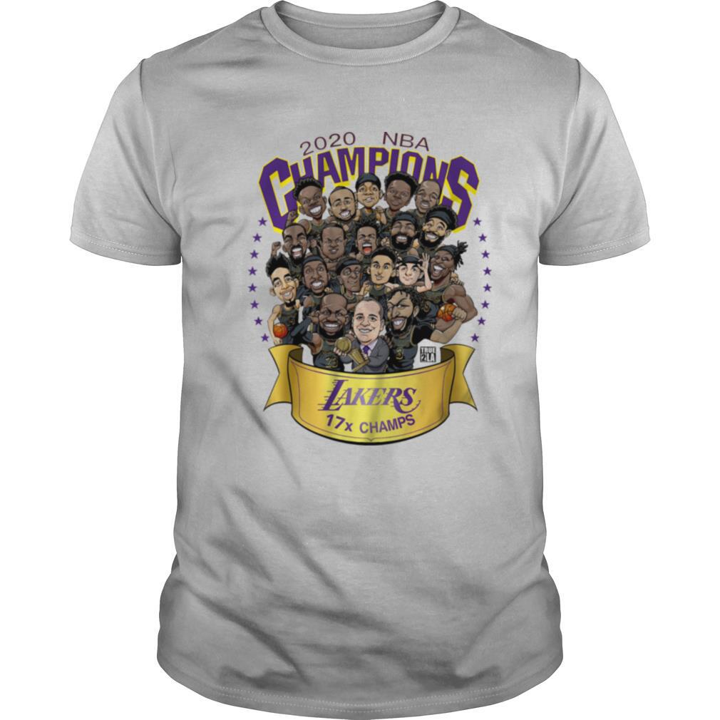 2020 NBA Champions Los Angeles Lakers 17 Champs Cartoon shirt