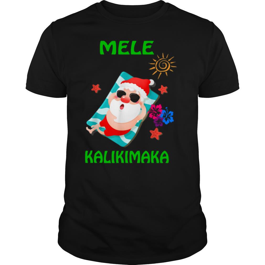 Beach Santa Mele Kalikimaka Hawaiian Christmas Hawaii shirt