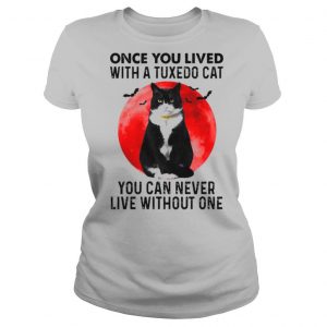 Black Cat Once You Lived With A Tuxedo Cat You Can Never Live Without One Moon shirt