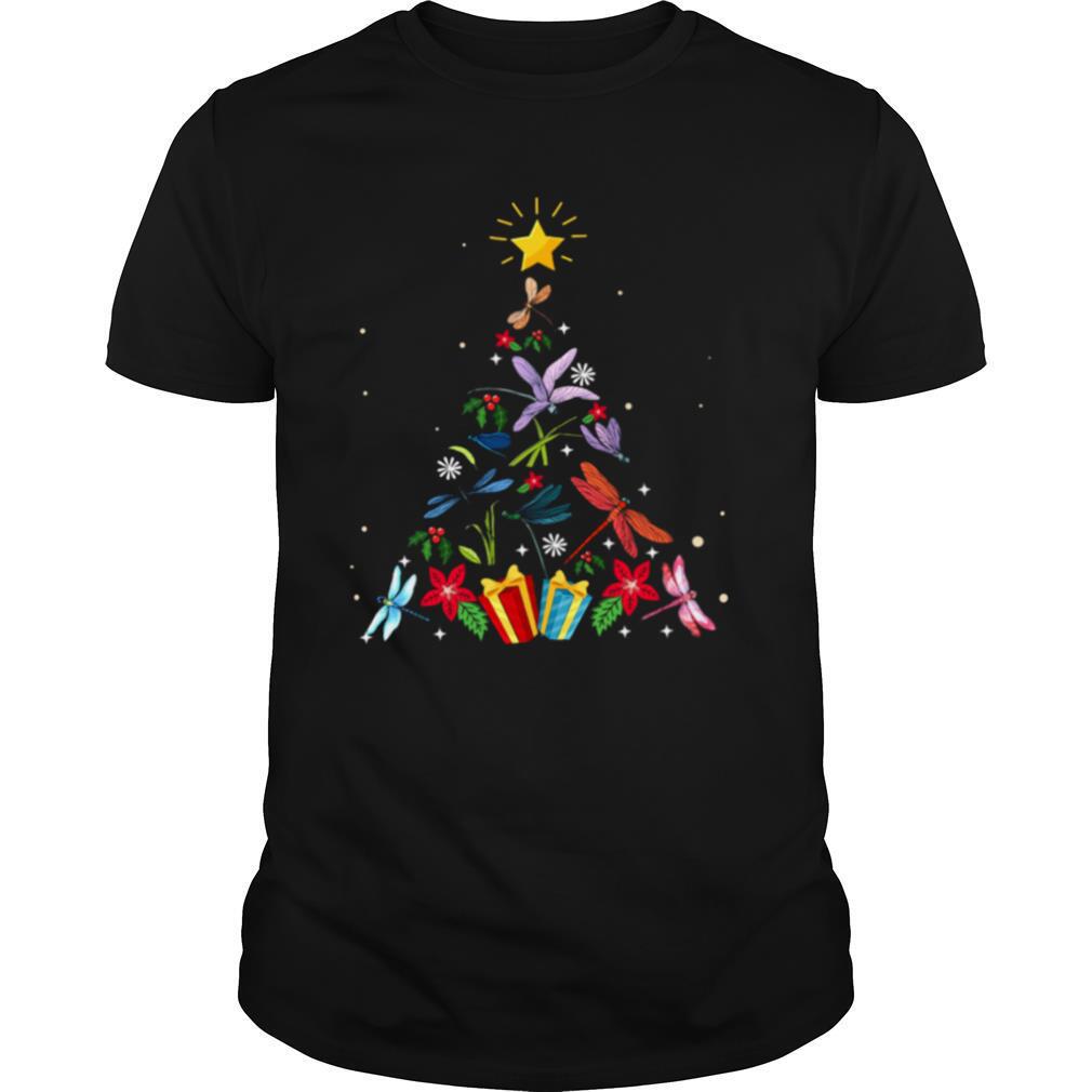 Dragonfly Christmas Tree Xmas Lover Gifts shirt