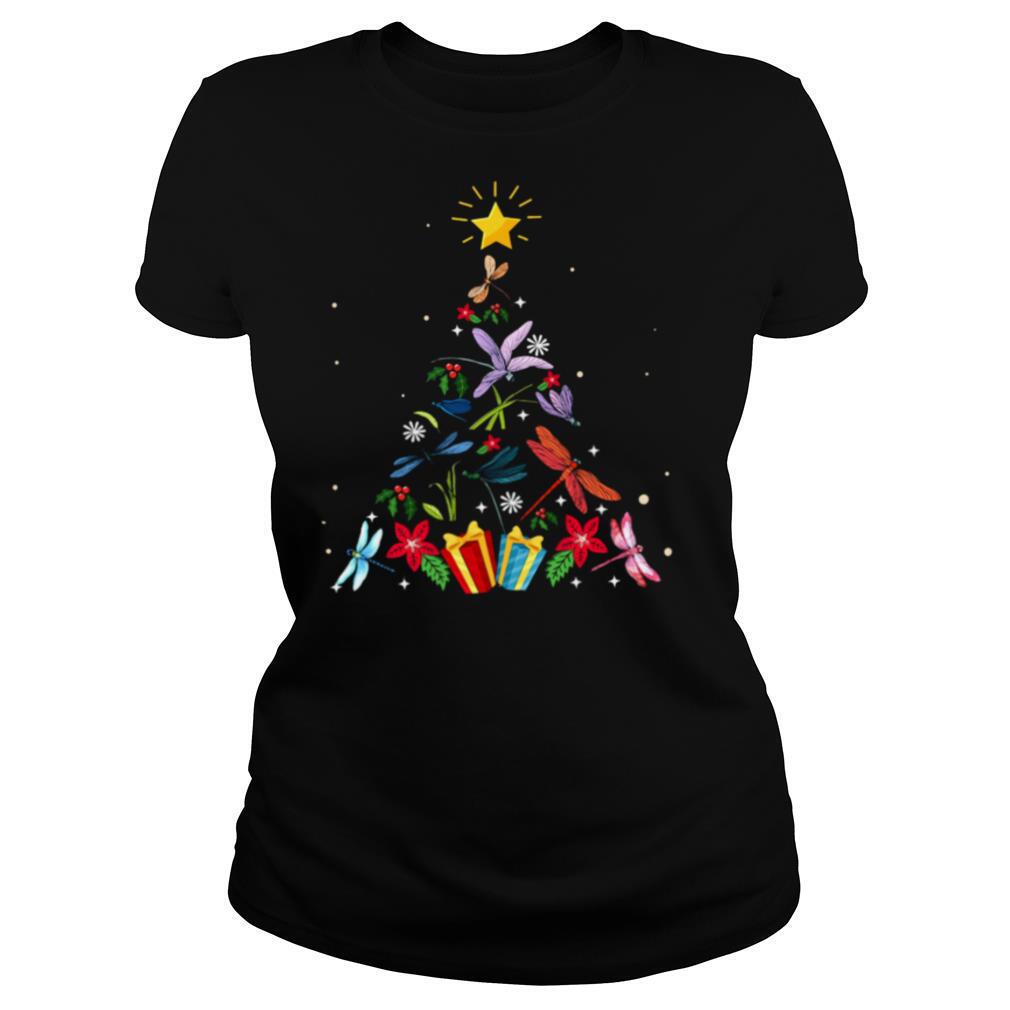 Dragonfly Christmas Tree Xmas Lover Gifts shirt