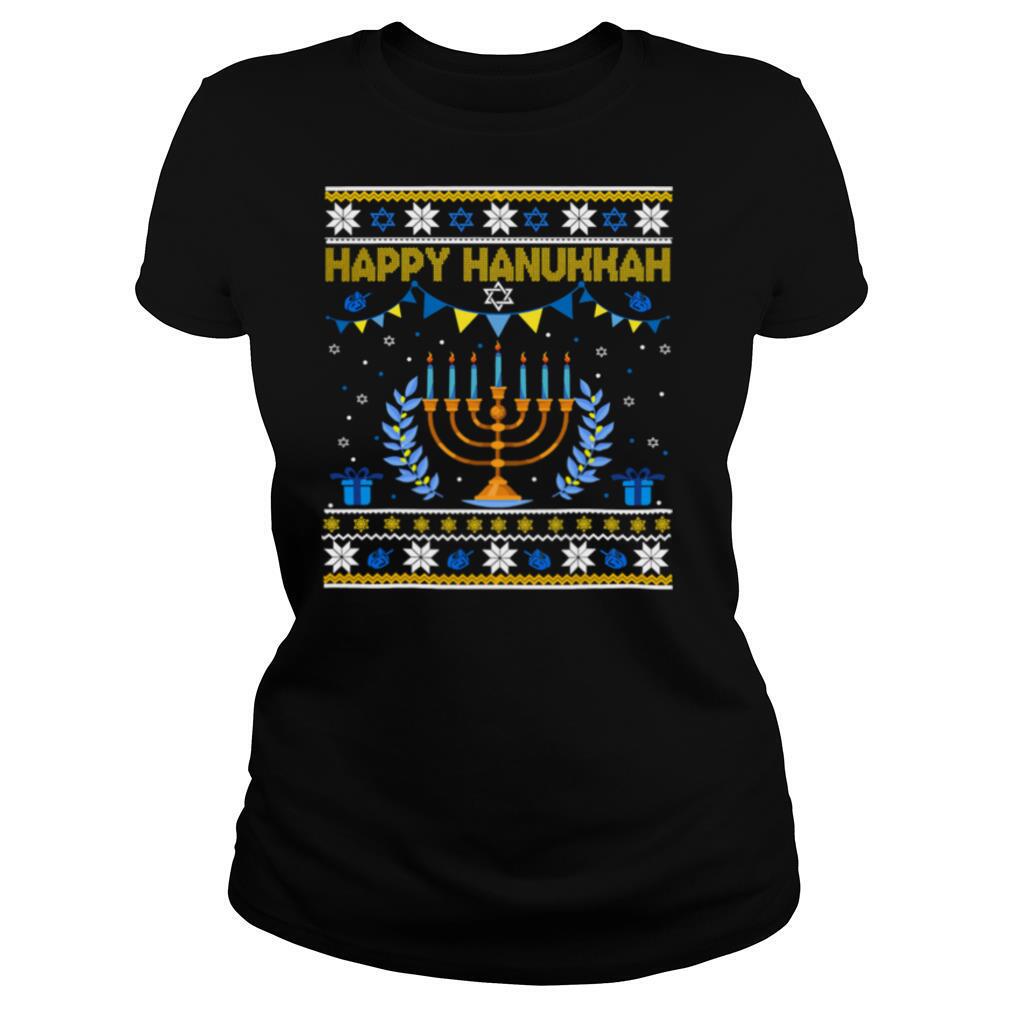 Happy Hanukkah Jew Menorah Jewish Ugly Christmas shirt