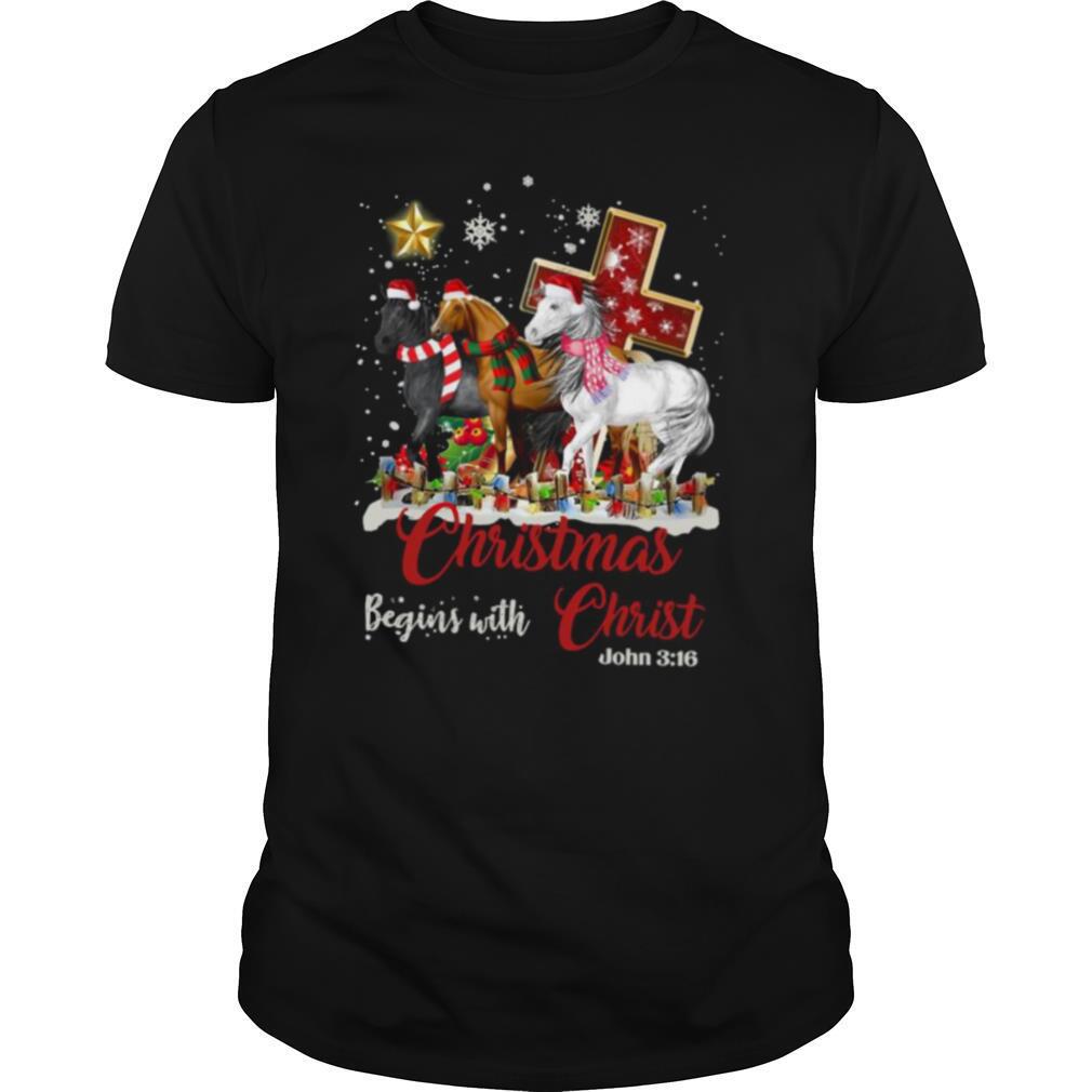 Horses Santa Christmas Begins With Christmas shirt