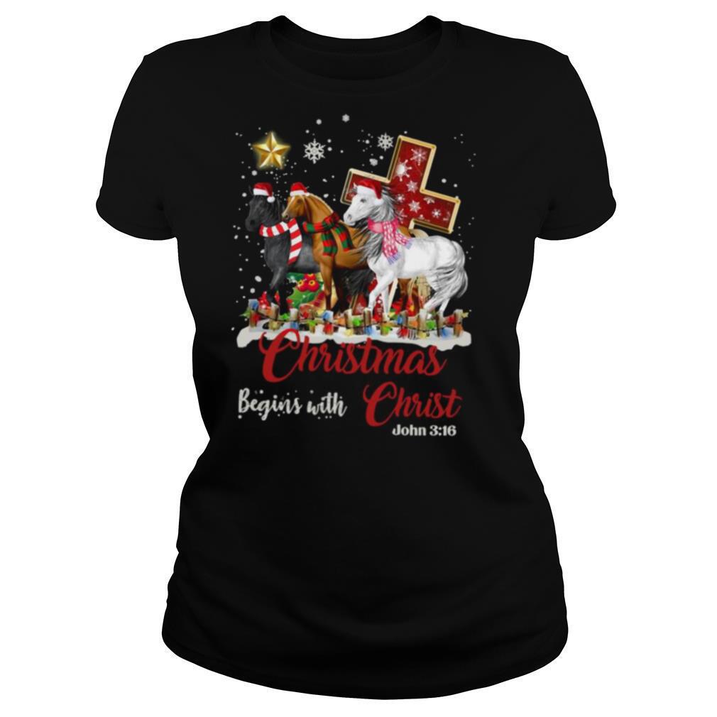 Horses Santa Christmas Begins With Christmas shirt