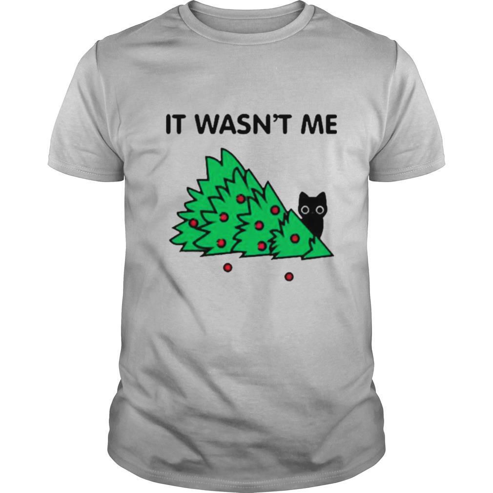 Cat pine tree It wasnt me Christmas shirt